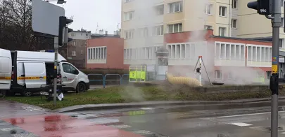 Naprawa po awarii. Plac Komorowskiego
