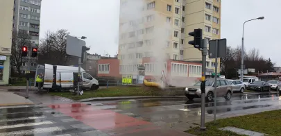 Naprawa po awarii. Plac Komorowskiego
