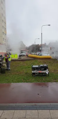 Naprawa po awarii. Plac Komorowskiego