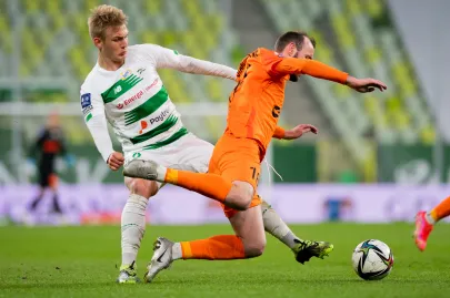 Lechia Gdańsk - Zagłębie Lubin - N/Z Jan Biegański, Filip Starzyński