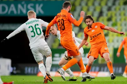 Lechia Gdańsk - Zagłębie Lubin - N/Z Jan Biegański, Evgeni Bashkirov
