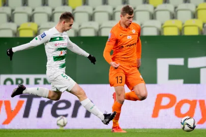 Lechia Gdańsk - Zagłębie Lubin - N/Z Bartosz Kopacz, Karol Podliński