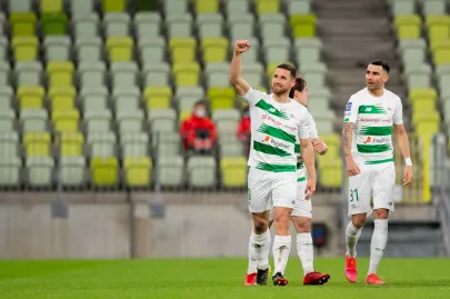 Lechia Gdańsk - Zagłębie Lubin - N/Z Łukasz Zwoliński, Żarko Udovicić 