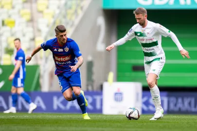Lechia Gdańsk - Piast Gliwice - N/Z Michał Chrapek, Jarosław Kubicki