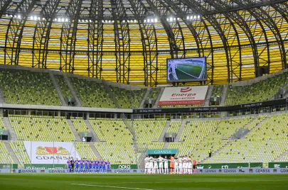 Lechia Gdańsk - Piast Gliwice - N/Z minuta ciszy dla Ryszarda Grzesika