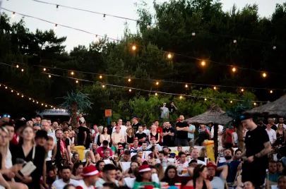 Strefa kibica podczas meczu Polska - Hiszpania na Stadionie Letnim w Gdańsku Brzeźno