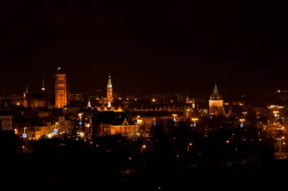 Gdańsk nocą.