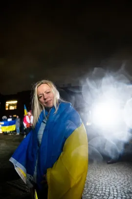 Protest przeciwko agrecji Rosji na Ukrainę w Gdańsku