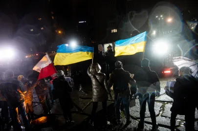 Protest przeciwko agrecji Rosji na Ukrainę w Gdańsku