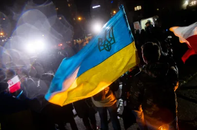 Protest przeciwko agrecji Rosji na Ukrainę w Gdańsku