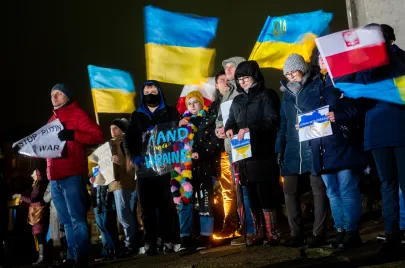 Protest przeciwko agrecji Rosji na Ukrainę w Gdańsku