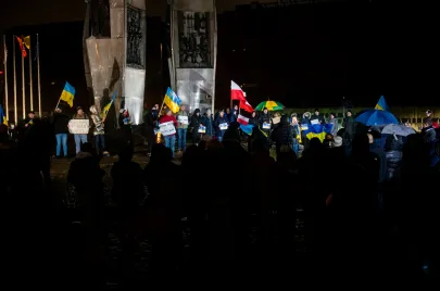 Protest przeciwko agrecji Rosji na Ukrainę w Gdańsku