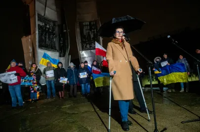 Protest przeciwko agrecji Rosji na Ukrainę w Gdańsku