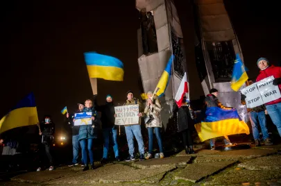 Protest przeciwko agrecji Rosji na Ukrainę w Gdańsku