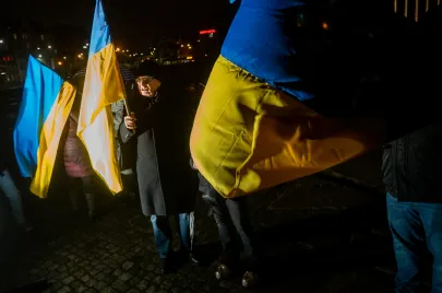Protest przeciwko agrecji Rosji na Ukrainę w Gdańsku