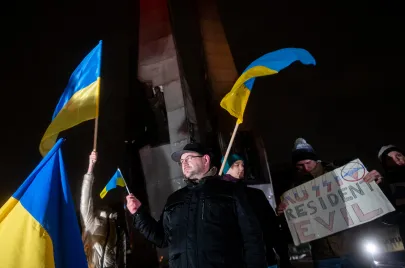 Protest przeciwko agrecji Rosji na Ukrainę w Gdańsku