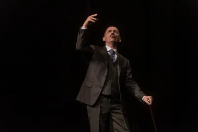Próba medialna spektaklu Pułapka w Teatrze Miejskim w Gdyni