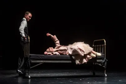 Próba medialna spektaklu Pułapka w Teatrze Miejskim w Gdyni