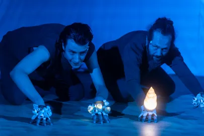 Próba generalna spektaklu "Przypływ" w Teatrze Miniatura w Gdańsku