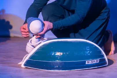 Próba generalna spektaklu "Przypływ" w Teatrze Miniatura w Gdańsku