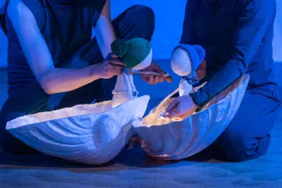 Próba generalna spektaklu "Przypływ" w Teatrze Miniatura w Gdańsku