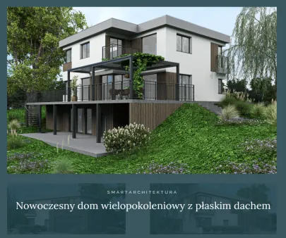 Nowoczesna willa z płaskim dachem
