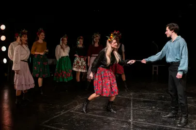 Próba medialna dyplomu IV roku SWA z piosenki aktorskiej "Gruski pospodały" na Scenie Kameralnej Teatru Muzycznego w Gdyni 