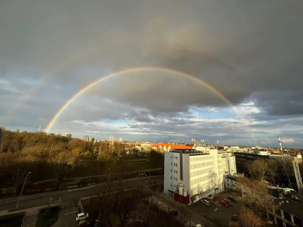 Piękna tęcza nad Gdańskiem