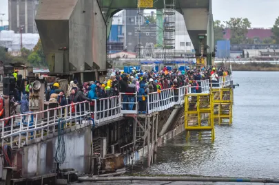 Wodowanie statku rybackiego Hákon w Karstensen Shipyard Poland