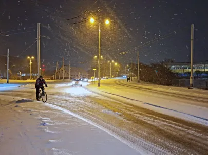 Gdynia...drogi śliskie,Mevo zamarza,pero