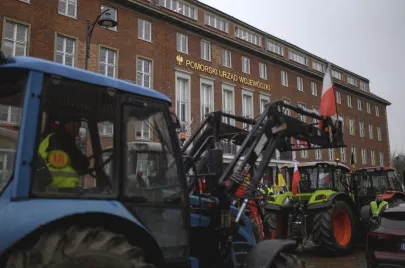 Protest rolników pod Urzędem Wojewódzkim w Gdańsku