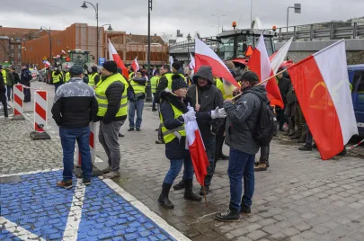 Protest rolników na ulicach Gdańska