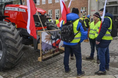 Protest rolników na ulicach Gdańska
