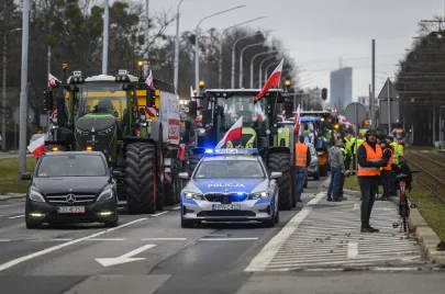 Protest rolników na ulicach Gdańska