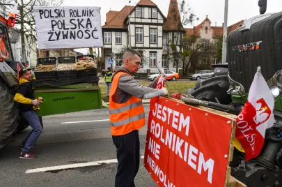 Protest rolników na ulicach Gdańska
