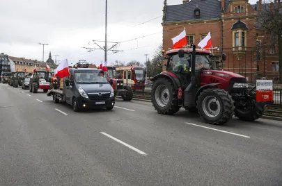 Protest rolników na ulicach Gdańska