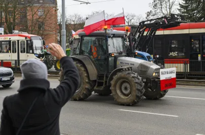 Protest rolników na ulicach Gdańska