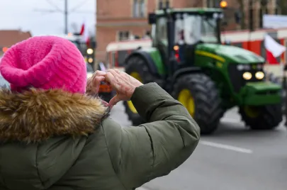 Protest rolników na ulicach Gdańska