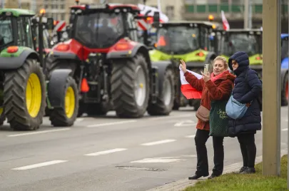 Protest rolników na ulicach Gdańska