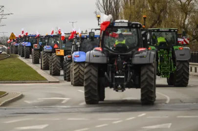 Protest rolników na ulicach Gdańska