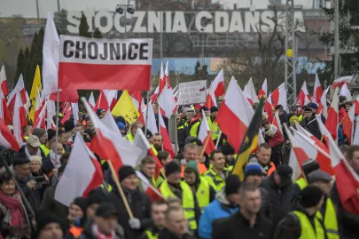 Protest rolników na ulicach Gdańska
