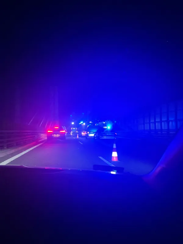 Wypadek na S7 na moście