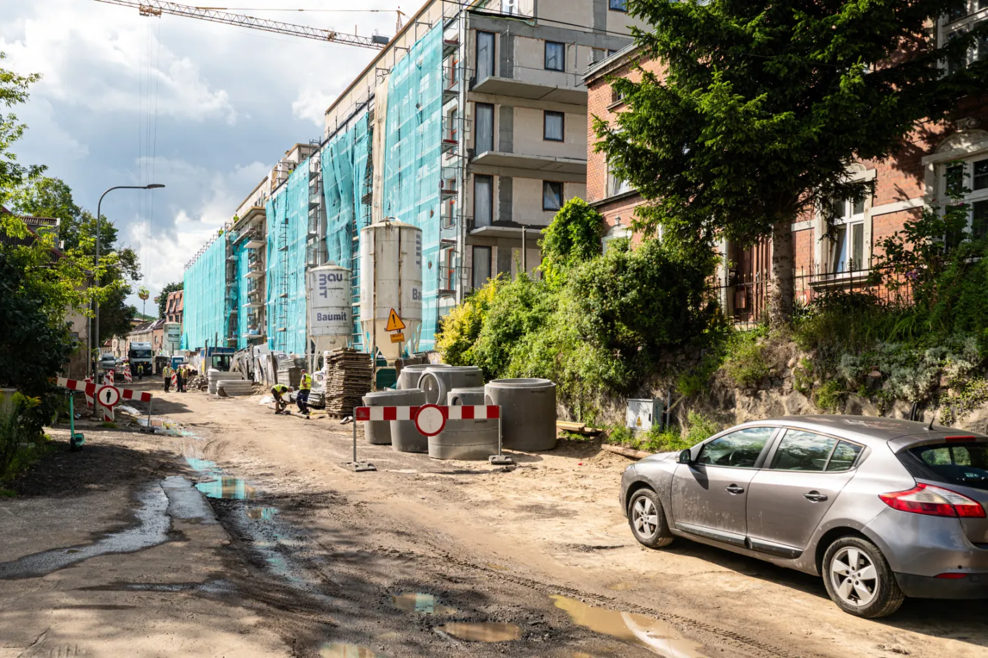 Tory tramwajowe w ciągu dawnej ulicy Kartuskiej