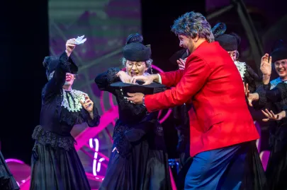 Próba medialna musicalu "Producenci" w Teatrze Muzycznym w Gdyni