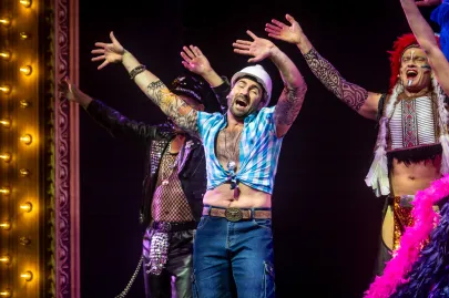 Próba medialna musicalu "Producenci" w Teatrze Muzycznym w Gdyni