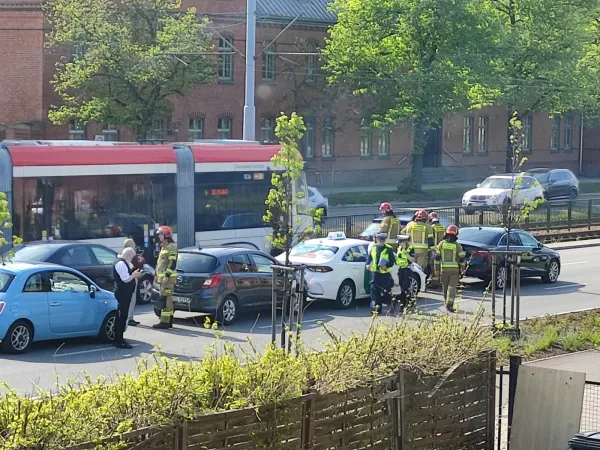 Stłuczka 4 aut na Grunwaldzkiej