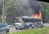 Pożar autobusu w Gdyni