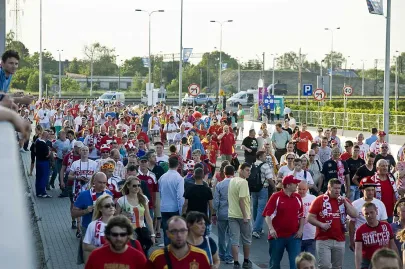 w drodze na stadion