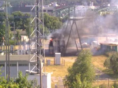 Pożar stacji transformatorowej przy ul. Hynka na Zaspie