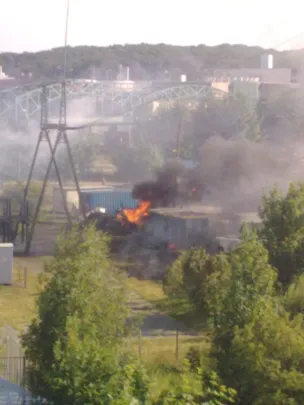Pożar stacji transformatorowej przy ul. Hynka na Zaspie